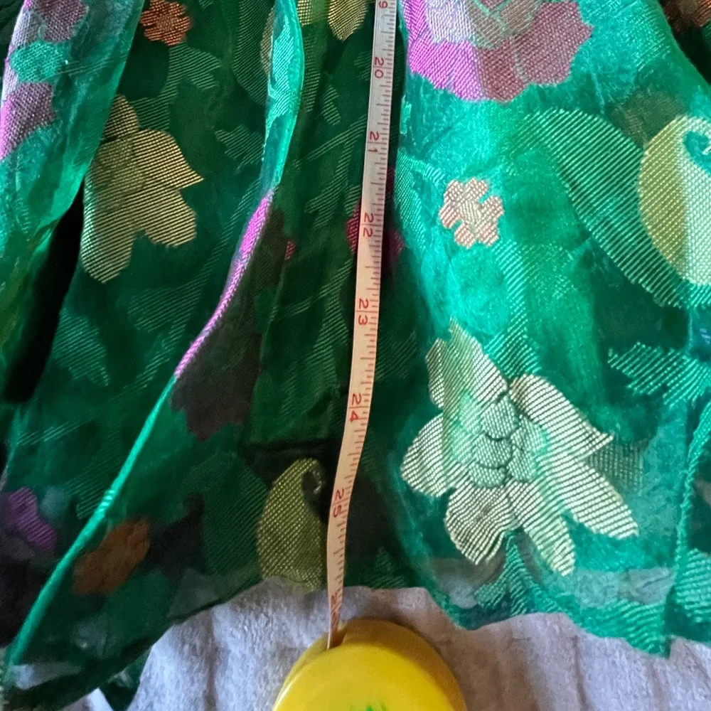 Girls Green Gold Lotus Fairy Princess Full Spin Skirt Costume Dance Tea Party